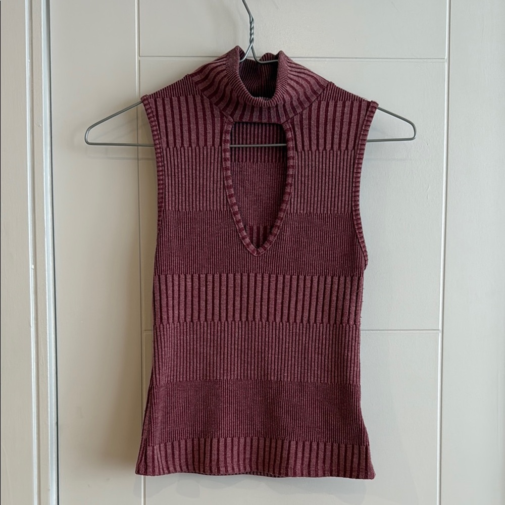 La Hearts Maroon Ribbed Turtleneck